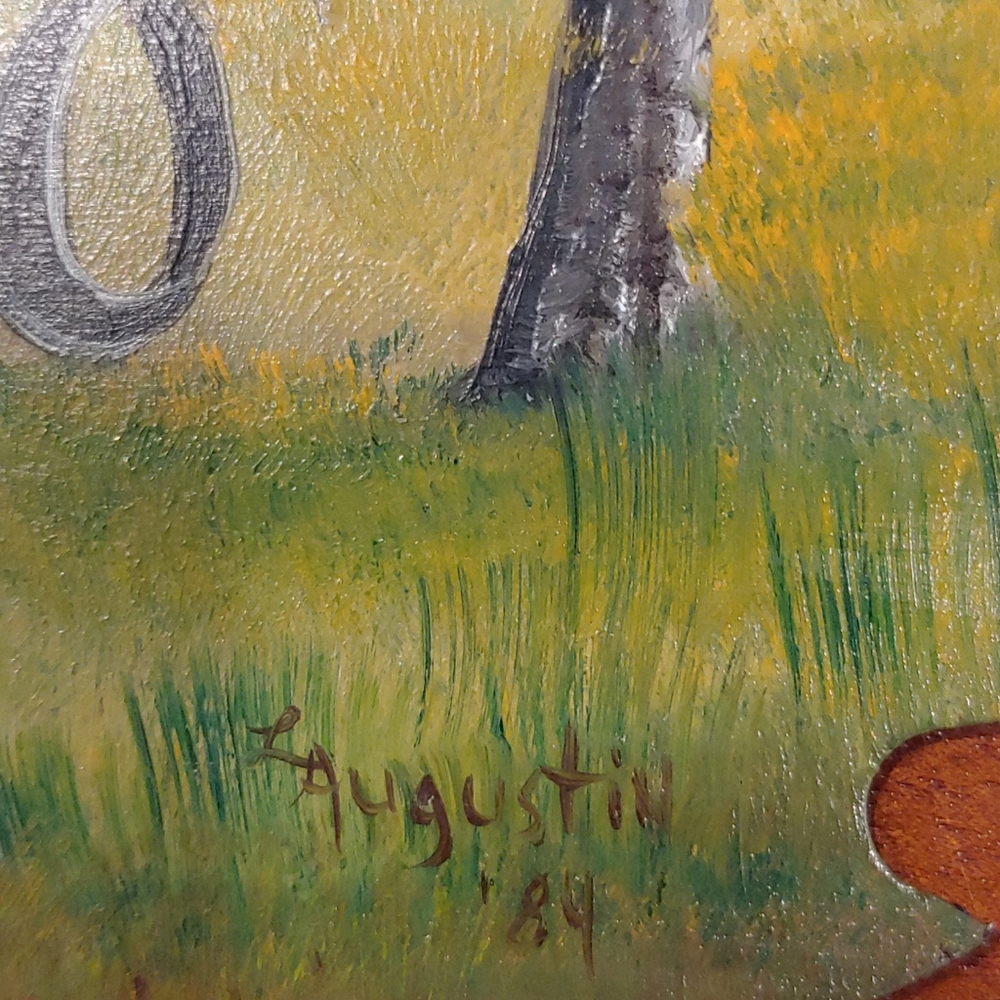 Artist Signed Hand Painted Saw Blade 7 1/4" - Picture 2 of 3